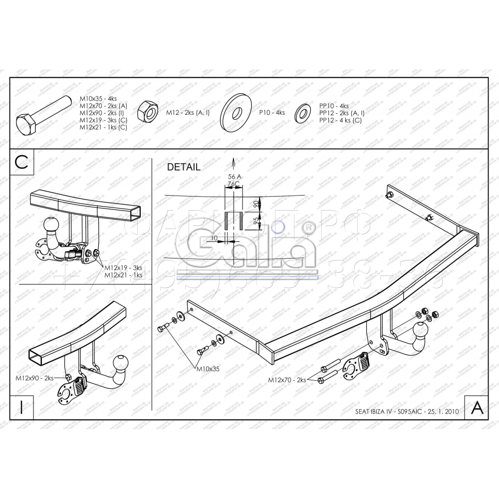 Купить фаркоп seat ibiza iv хетчбек 3/5 дверей 2008-2017, ibiza st универсал 2010-2017 - s095a galia по цене  Низкие цены. Большой выбор. Доставка по всей России. Интернет-магазин в Москве. Только положительные отзывы!