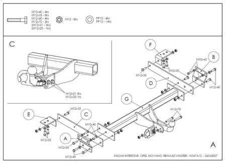 Купить фаркоп nissan interstar 1998-2010, opel movano a 1999-2010, renault master 1998-2010 - n047a galia по цене 23 482 р. Низкие цены. Большой выбор. Доставка по всей России. Интернет-магазин в Москве. Только положительные отзывы!