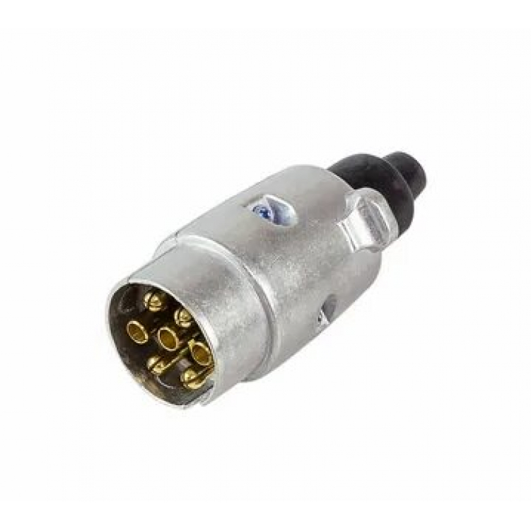 Купить вилка электрическая алюминиевая, европейский стандарт, круглая 7-pin (7-штырьковая) по цене 612 р.. Низкие цены. Большой выбор. Доставка по всей России. Интернет-магазин в Москве. Только положительные отзывы!