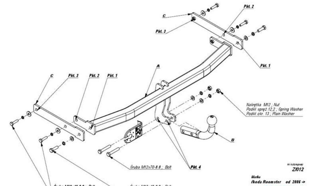 Купить фаркоп skoda roomster, praktik 2006-2015 - z.012 imiola по цене  Низкие цены. Большой выбор. Доставка по всей России. Интернет-магазин в Москве. Только положительные отзывы!