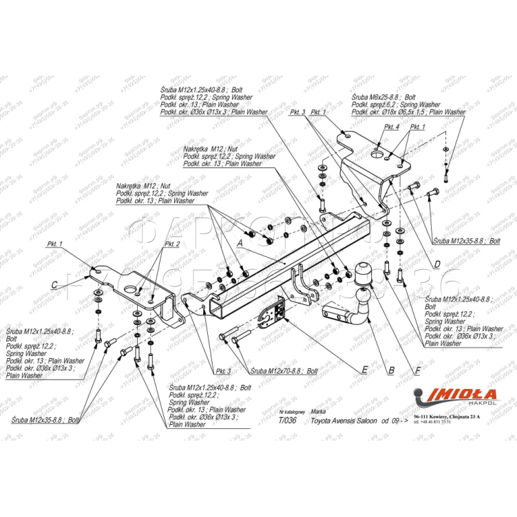 Купить фаркоп toyota avensis седан 2009-2018 - t.036 imiola по цене  Низкие цены. Большой выбор. Доставка по всей России. Интернет-магазин в Москве. Только положительные отзывы!
