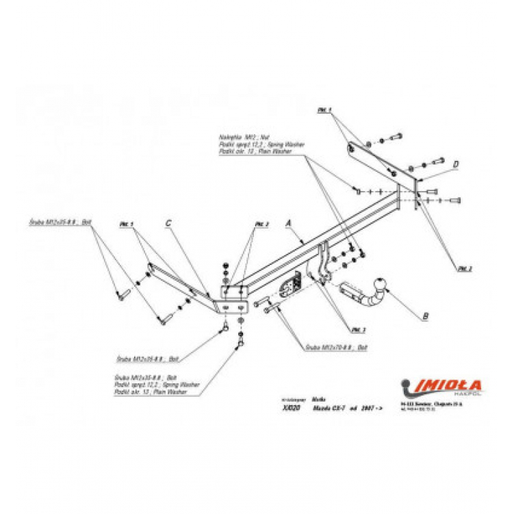 Купить фаркоп mazda cx-7 2007-2012 - x.020 imiola по цене  Низкие цены. Большой выбор. Доставка по всей России. Интернет-магазин в Москве. Только положительные отзывы!