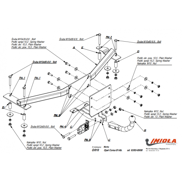 Купить фаркоп opel corsa b хетчбек 1993-2000 - o.010 imiola по цене  Низкие цены. Большой выбор. Доставка по всей России. Интернет-магазин в Москве. Только положительные отзывы!