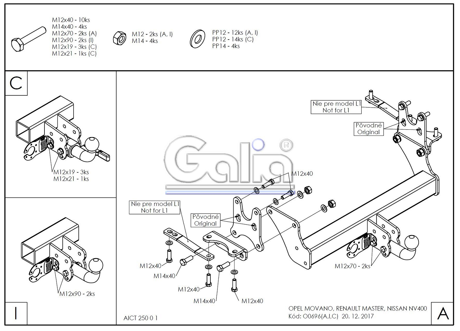 Купить фаркоп renault master 2010-, opel movano 2010-, nissan nv400 2011- o069c galia по цене  Низкие цены. Большой выбор. Доставка по всей России. Интернет-магазин в Москве. Только положительные отзывы!